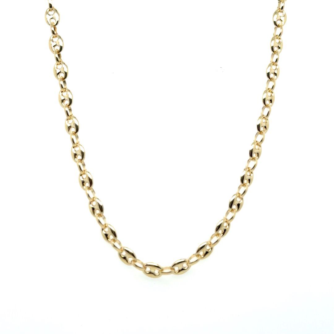 CHAINE PLEINE, CAFÉ, OR JAUNE 10KT, 20''
