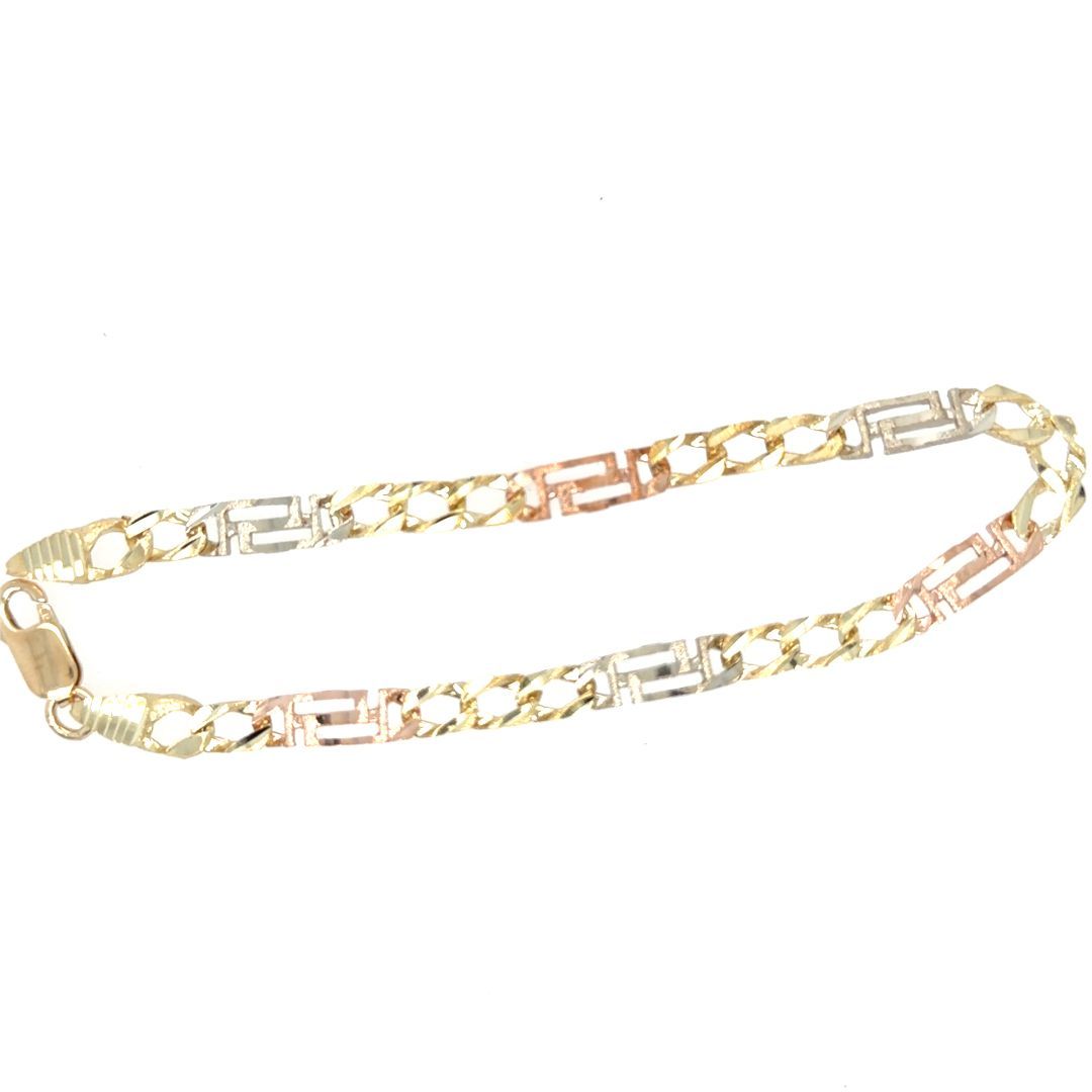 BRACELET VERSACE OR 3TONS, 7.75'', 4.5MM