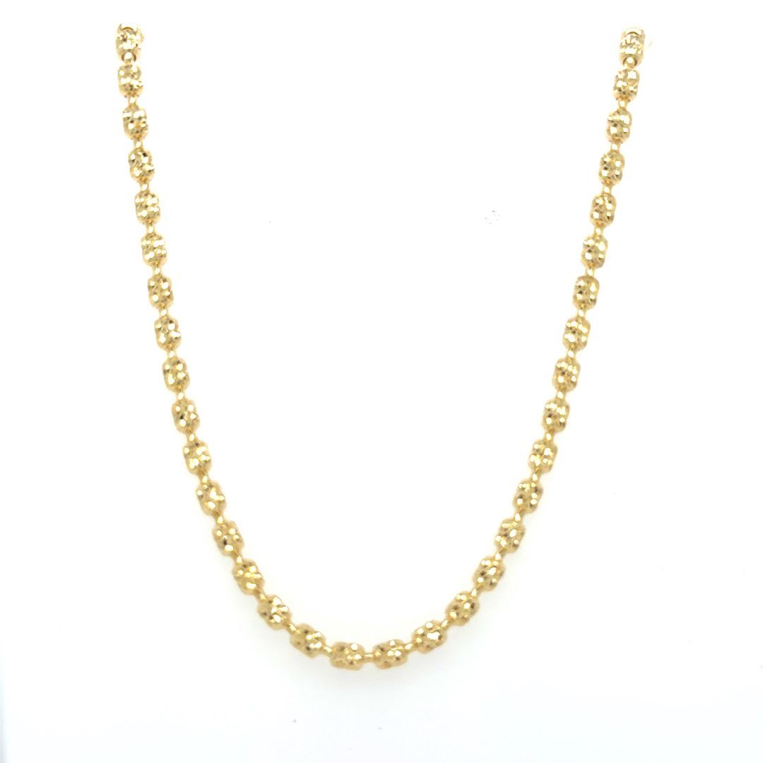 BARREL LINK CHAIN, 10KT GOLD, 18''
