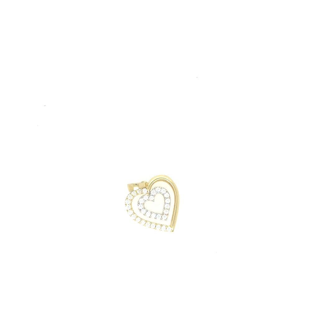 HEART-SHAPED PENDANT, CZ