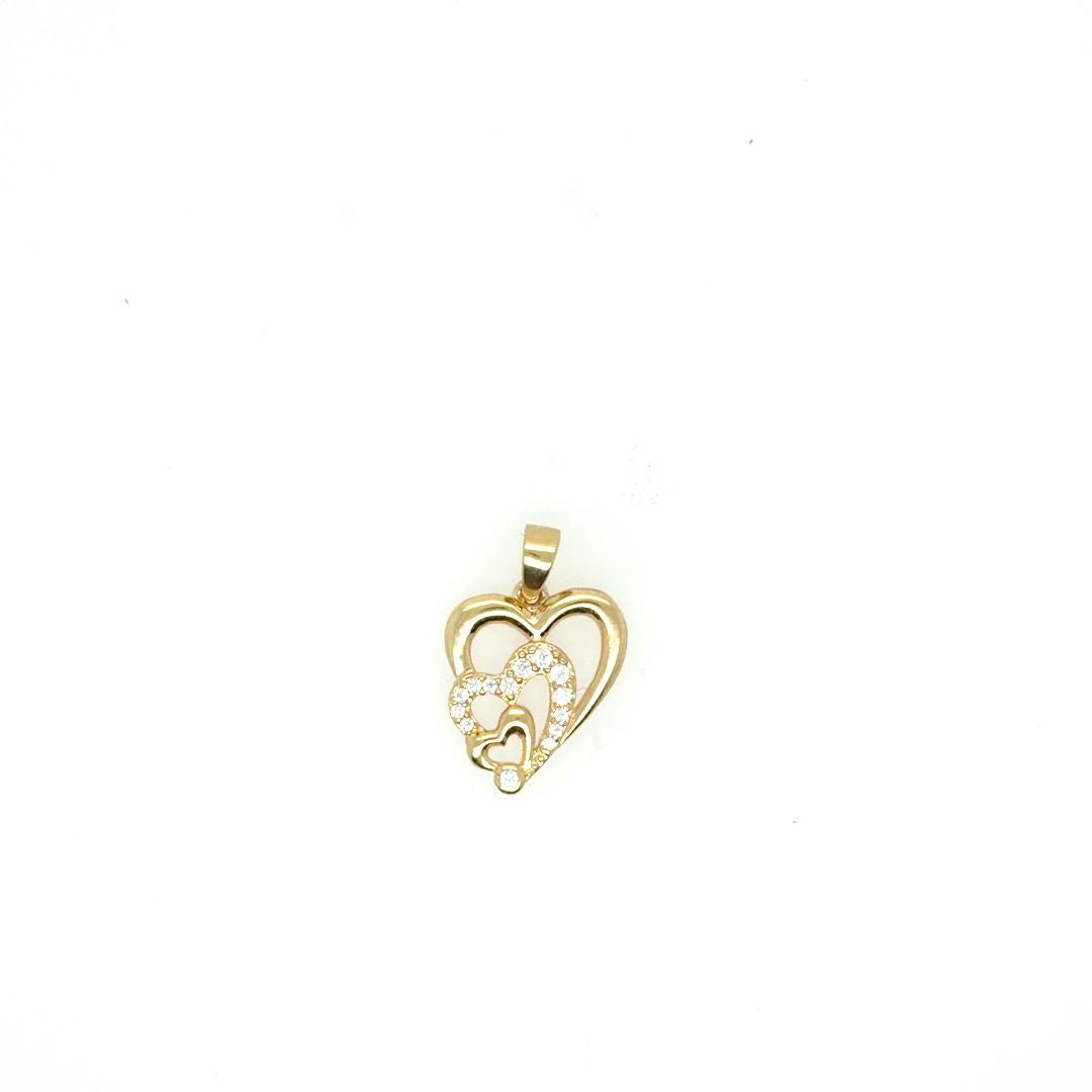 PENDENTIF COEUR OR 10KT   CZ