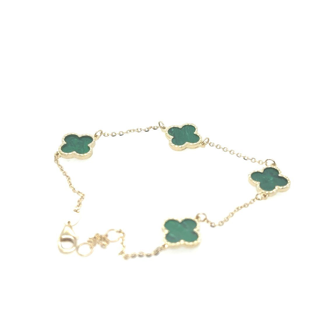BRACELET MALACHITE OR JAUNE 10KT