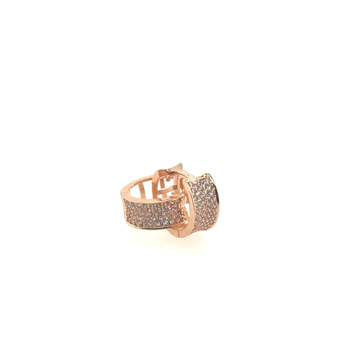 HUGGIES OR ROSE  10KT, CZ ,  9.5MM INT