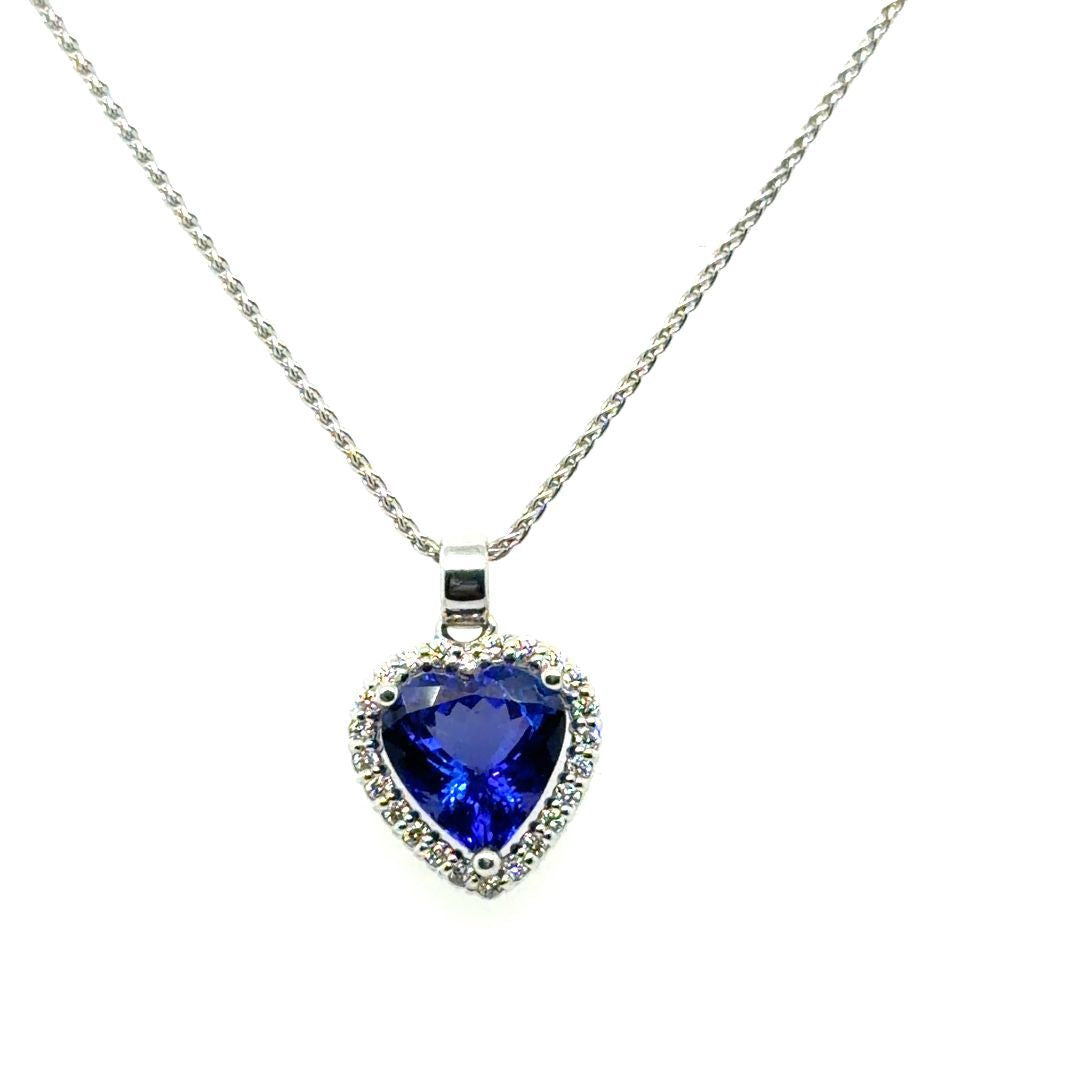 Pendant, Heart, Tanzanite 4.49ct, Diamond 0.24ct