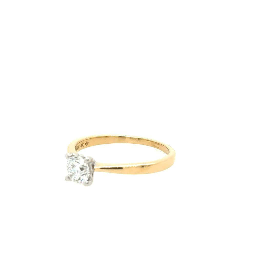 SOLITAIRE OR 14KT, DIAM.CAN.0.50CT