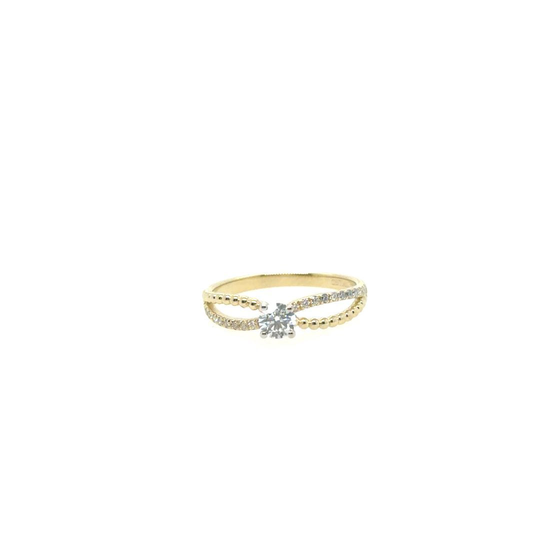 BAGUE OR 10KT, DIAM.LAB.030CT
