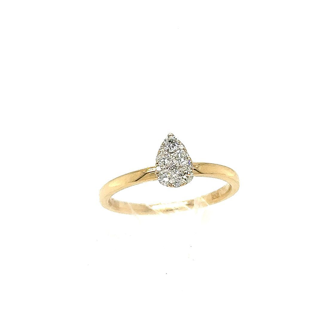 BAGUE COEUR OR  14KT, DIAM.0.20CT