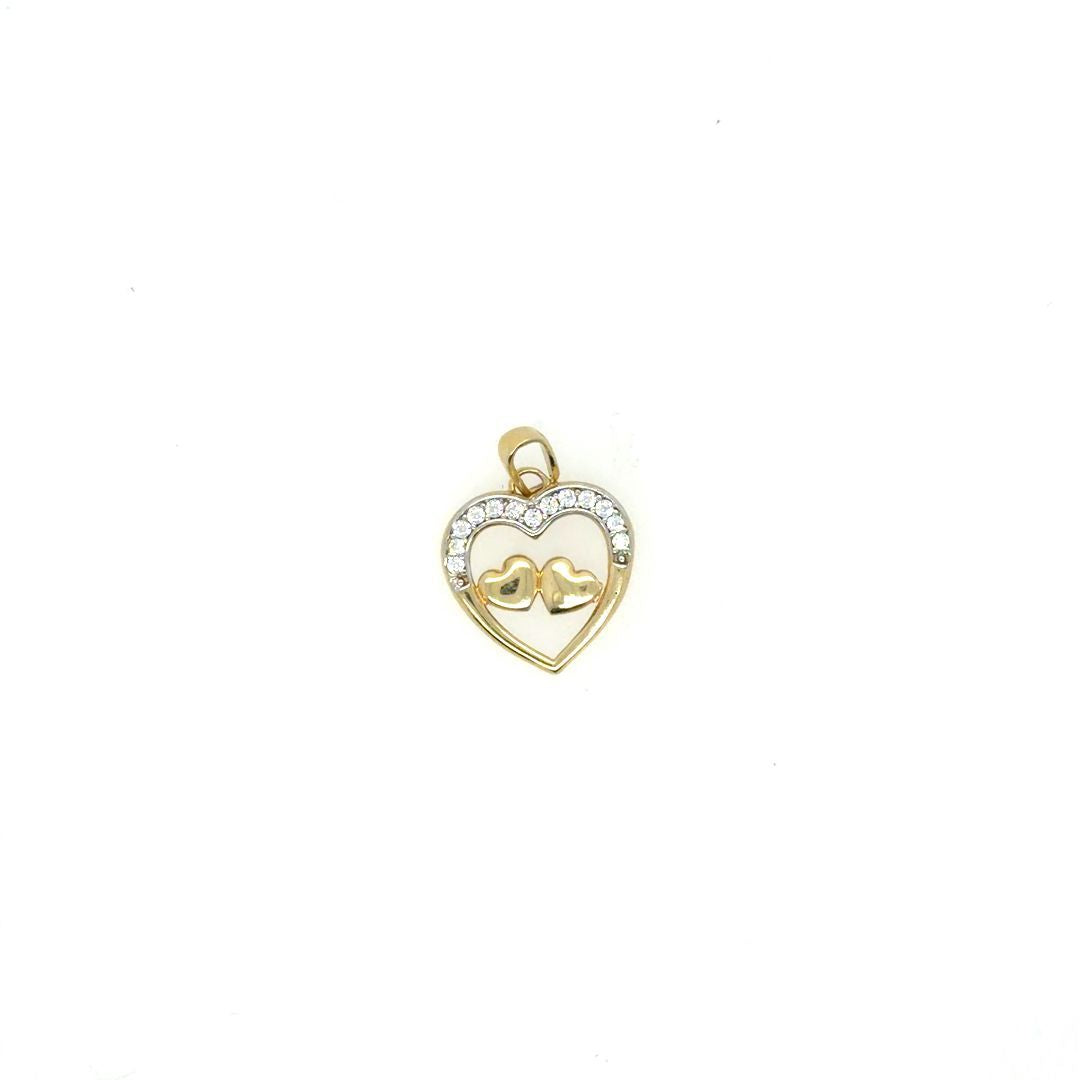 PENDENTIF COEUR OR 10KT   CZ