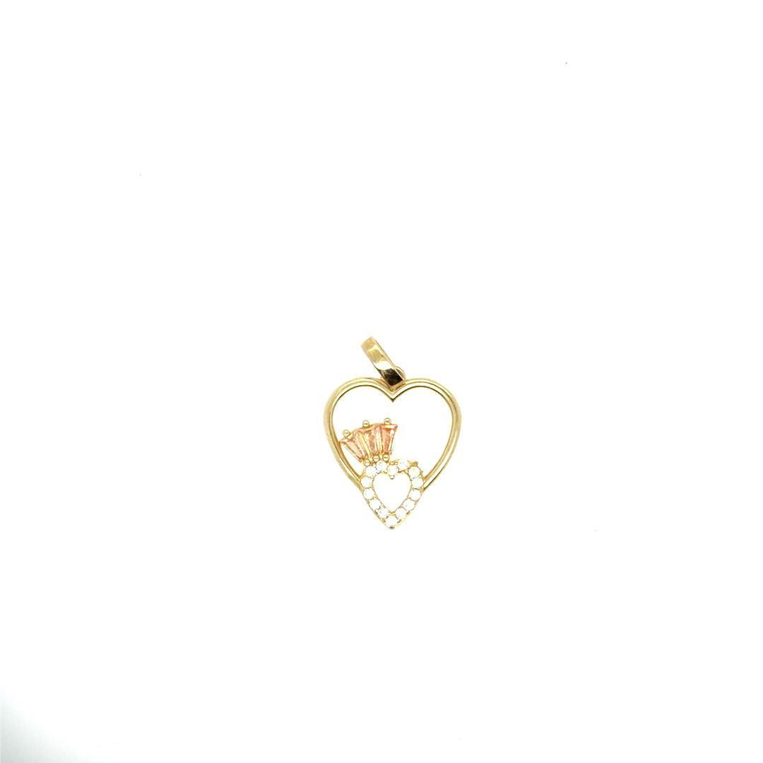 PENDENTIF COEUR OR 10KT   CZ