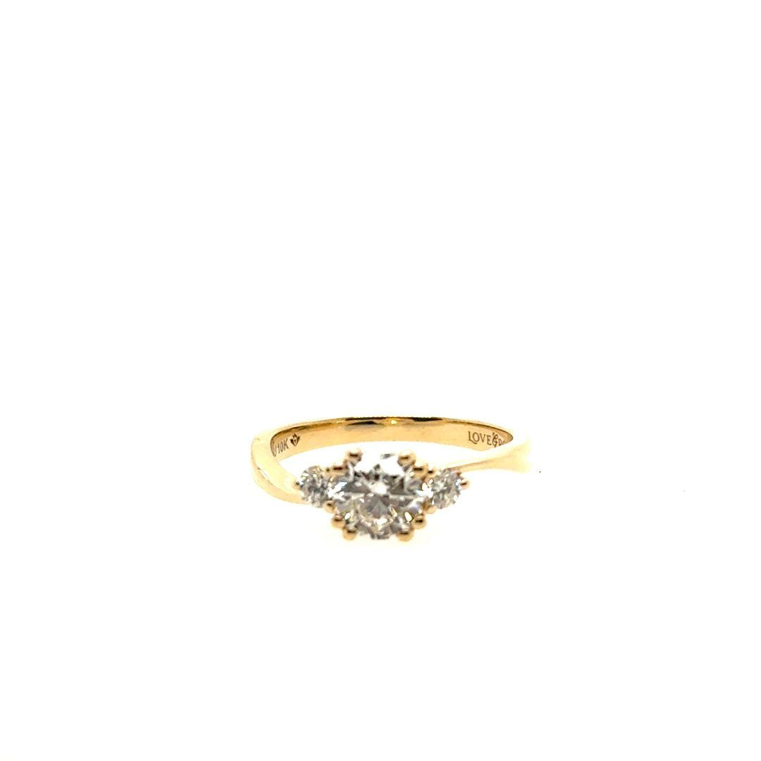 TRINITÉ OR 10KT, DIAM.LAB.0.75CT, VS2+