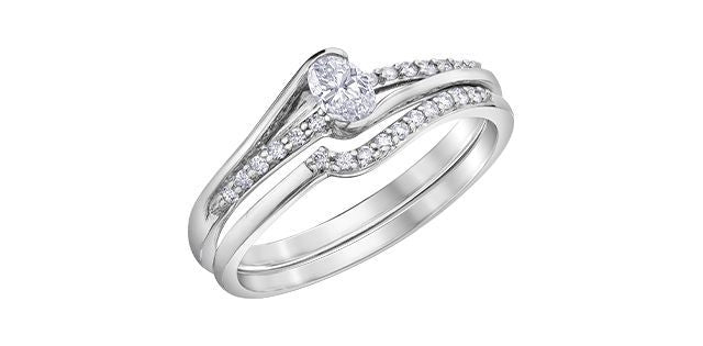 BAGUE OR BLANC 10KT, DIAM.0.25CT