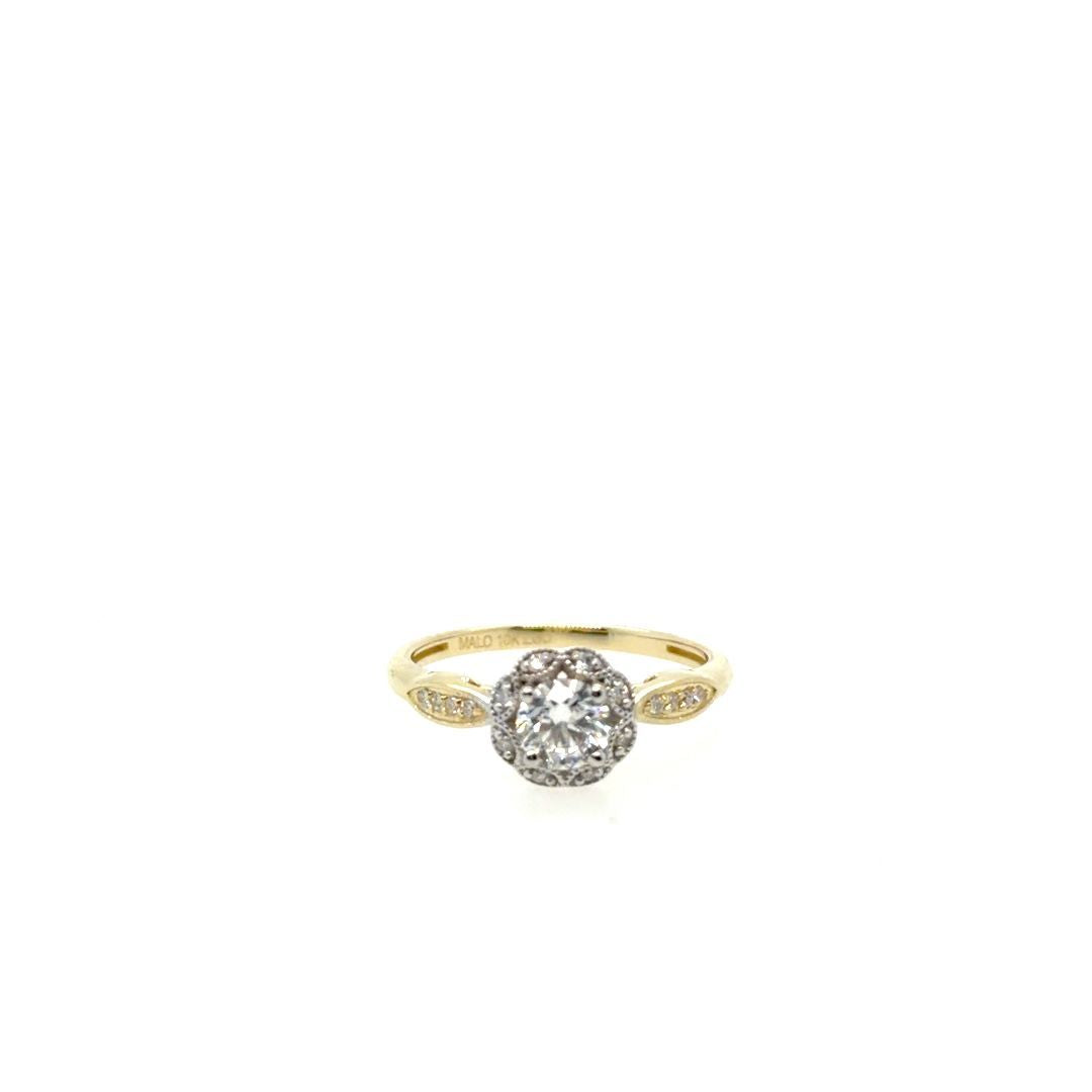 BAGUE OR 10KT, DIAM.LAB.025CT