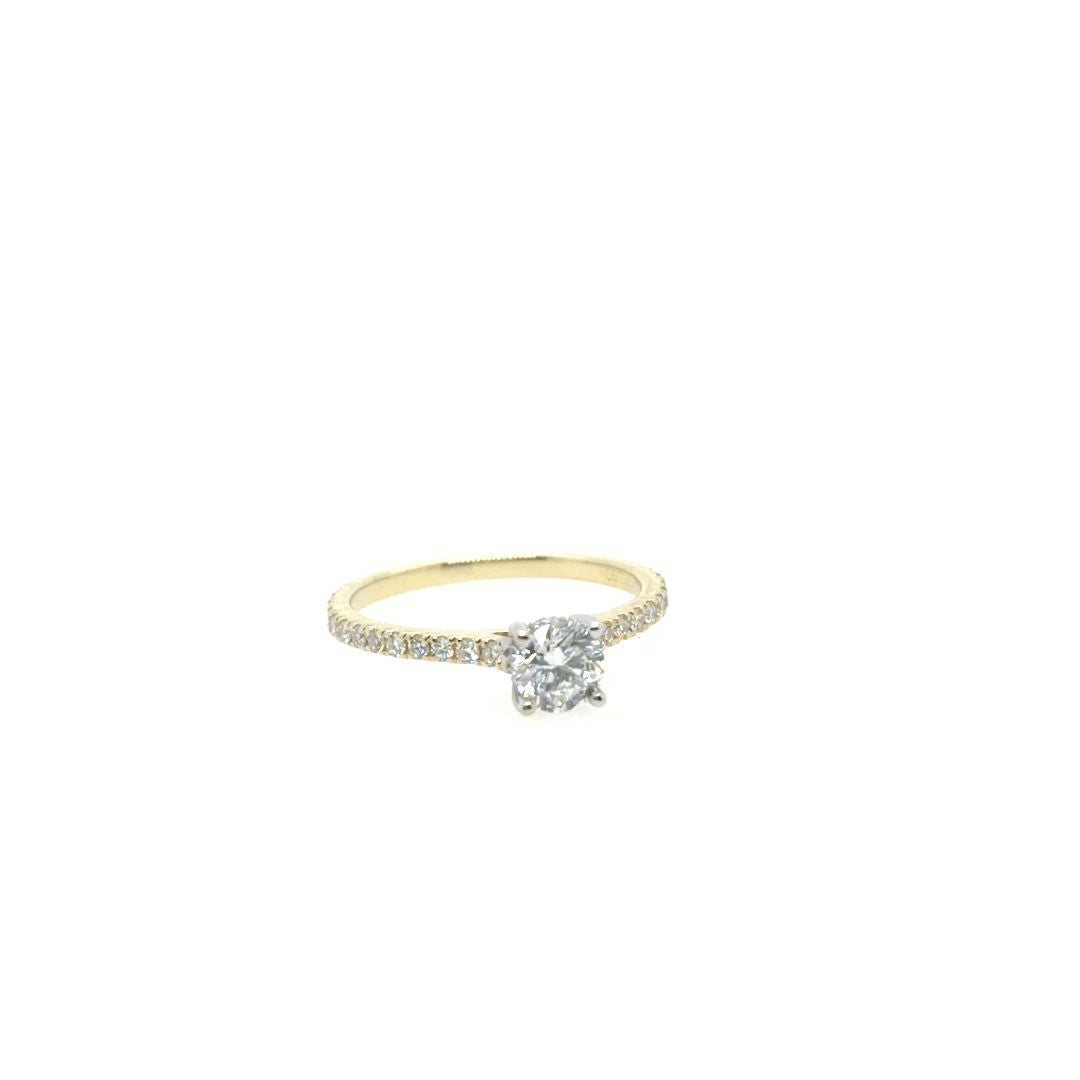 BAGUE OR 10KT, DIAM.LAB.050CT