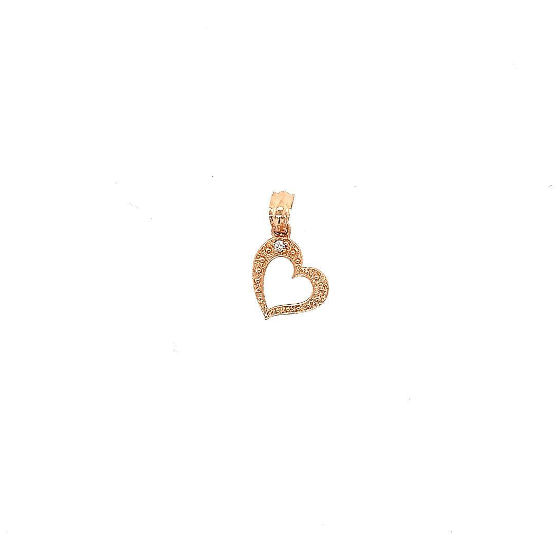 PEND.COEUR OR ROSE CZ 10KT