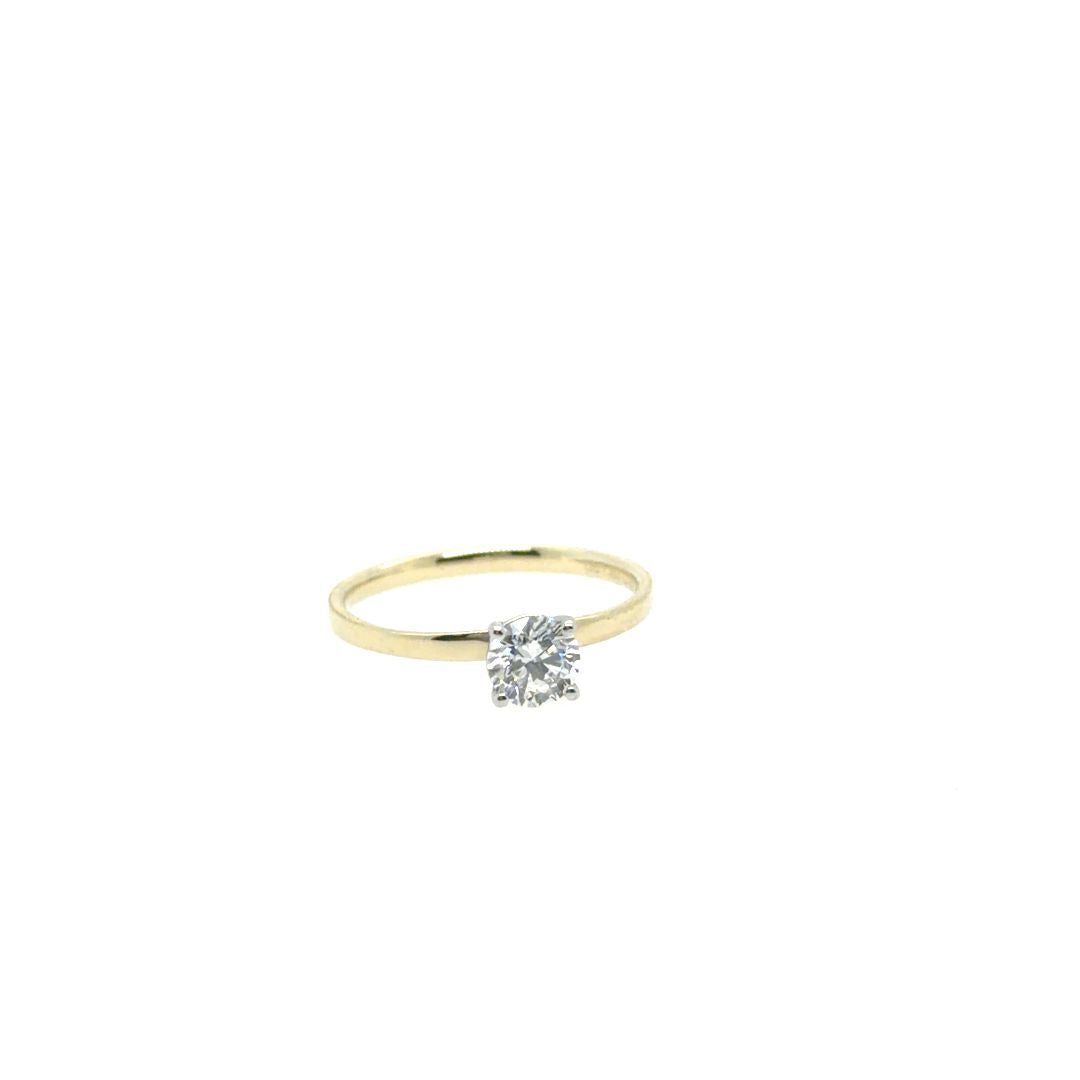 BAGUE OR 10KT, DIAM.LAB.050CT