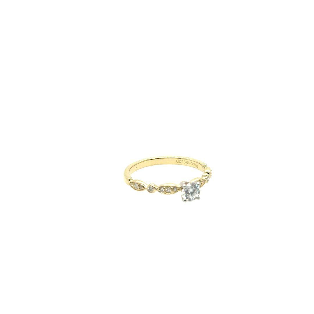 BAGUE OR 10KT, DIAM.LAB.035CT