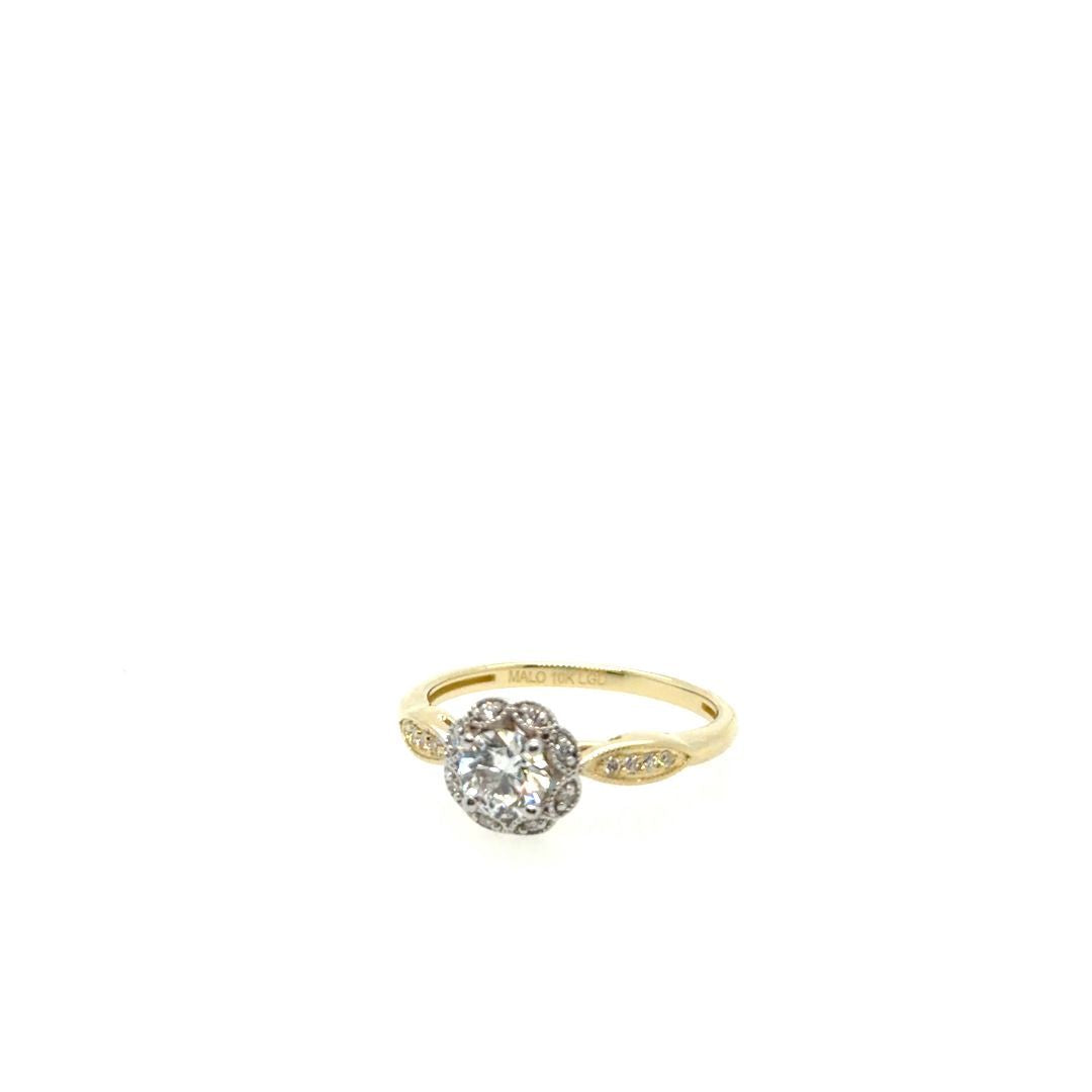 BAGUE OR 10KT, DIAM.LAB.025CT