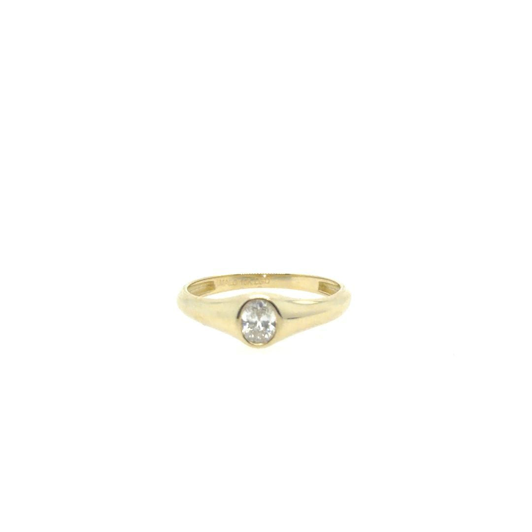BAGUE OR 10KT, DIAM.LAB.OV.025CT