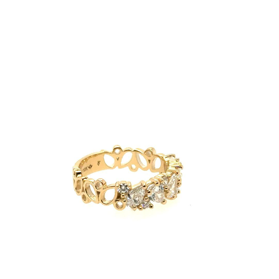 JONC OR JAUNE 10KT,DIAM.LAB. 1.10CARAT