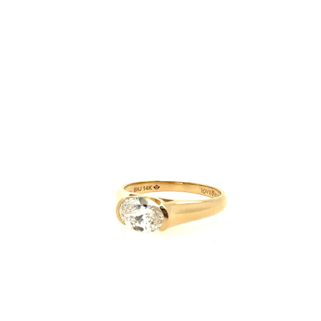 BAGUE 14KT, DIAM.LAB.1CARAT,VS2