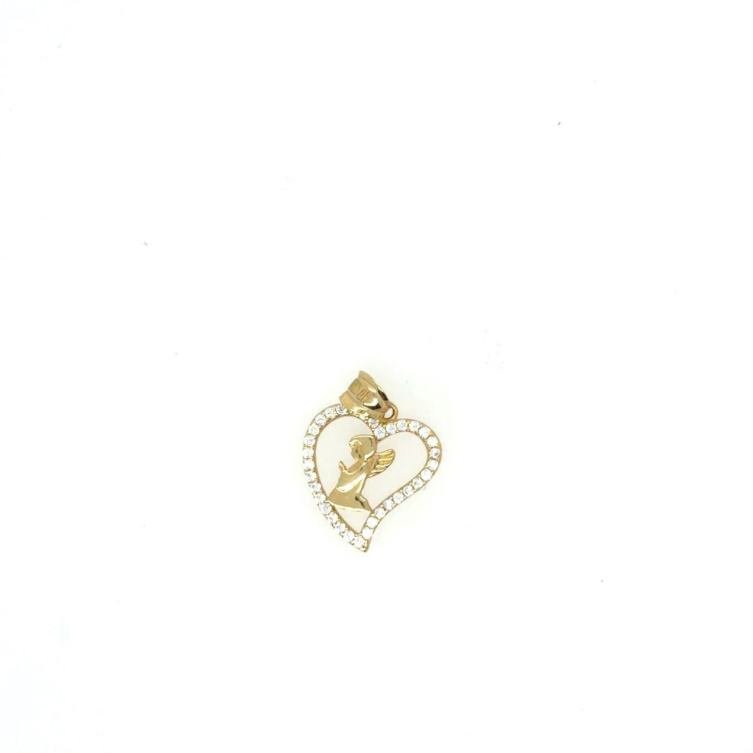 PENDENTIF COEUR OR 10KT   CZ