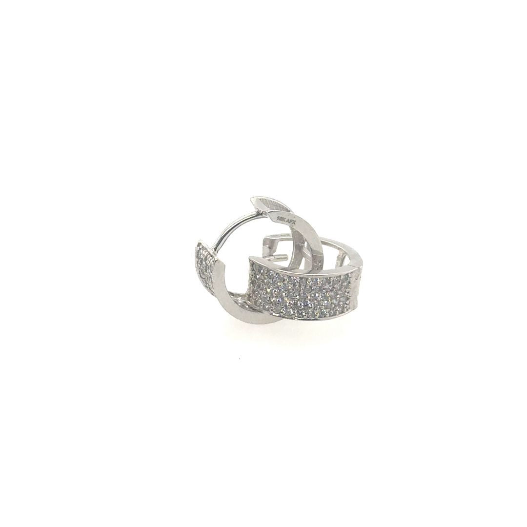 HUGGIES OR BLANC  10KT, CZ ,  9.5MM