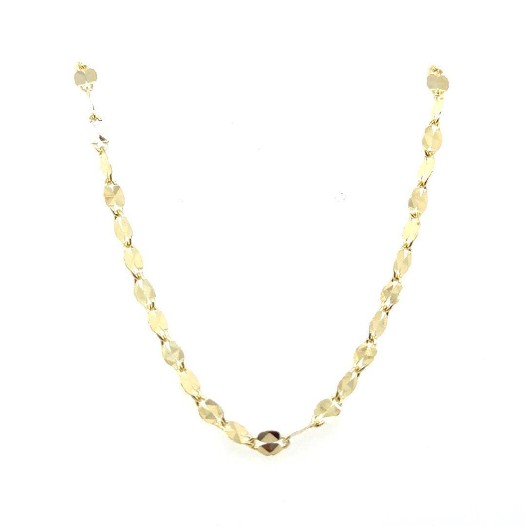 CHAINE STYLE MIROIR,OR JAUNE 18'', 3.5MM