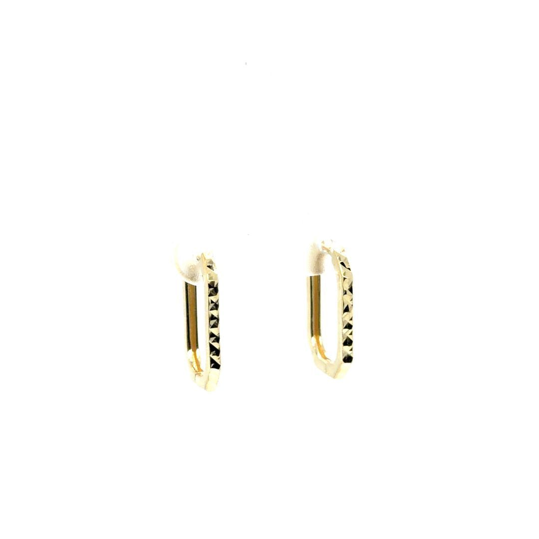 HUGGIES RECT.OR JAUNE 10KT, C.DIAMANTÉ