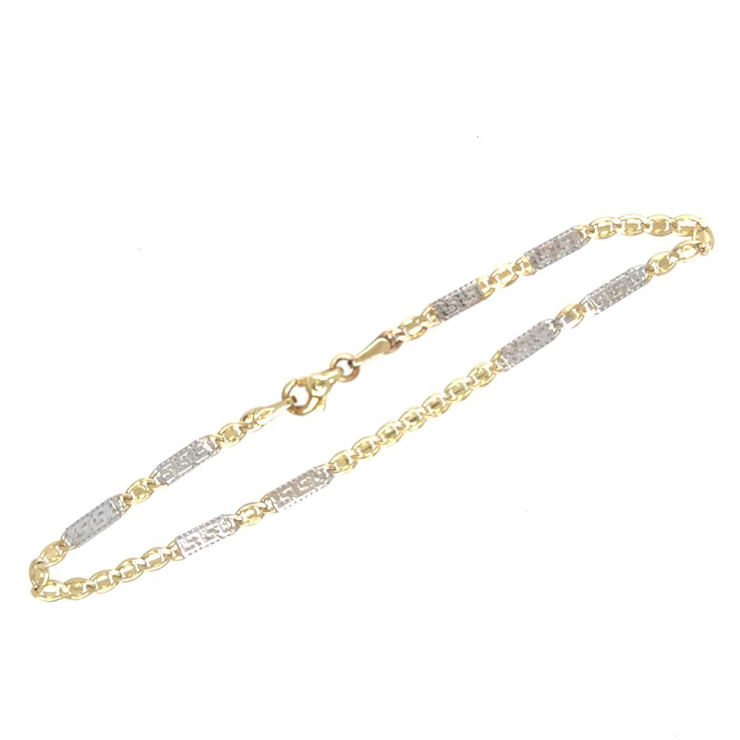BRACELET VERSACE OR 2TONS, 7.5''