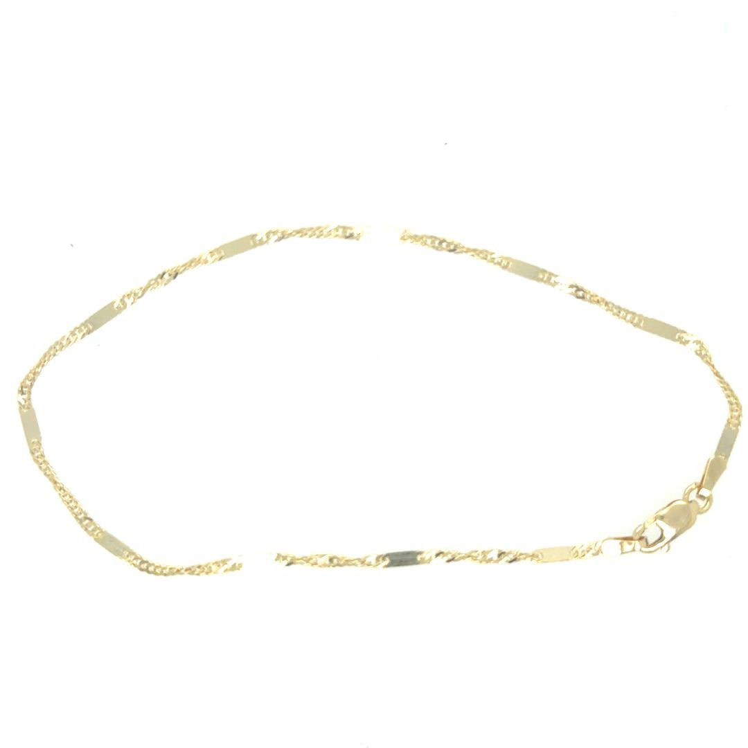 TWO-TONE BRACELET 10KT YELLOW GOLD 7.5''