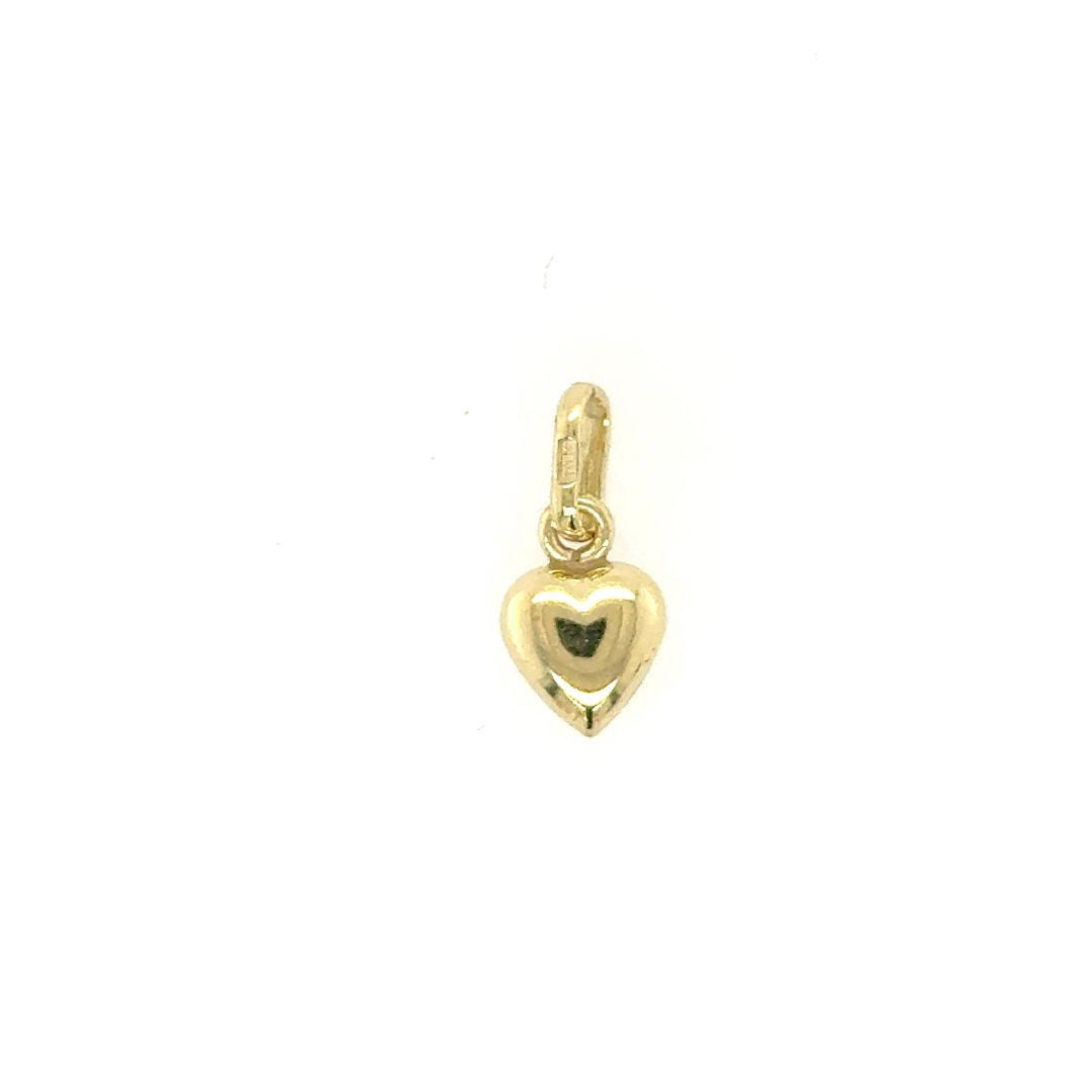 PENDENTIF COEUR 3D OR JAUNE