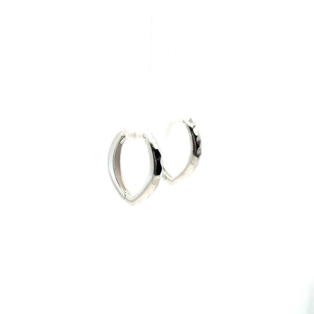 HUGGIE POINTU, OR BLANC 10KT