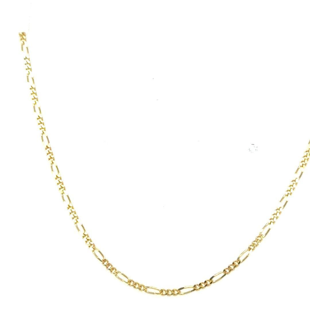 YELLOW GOLD FIGARO CHAIN, 14''