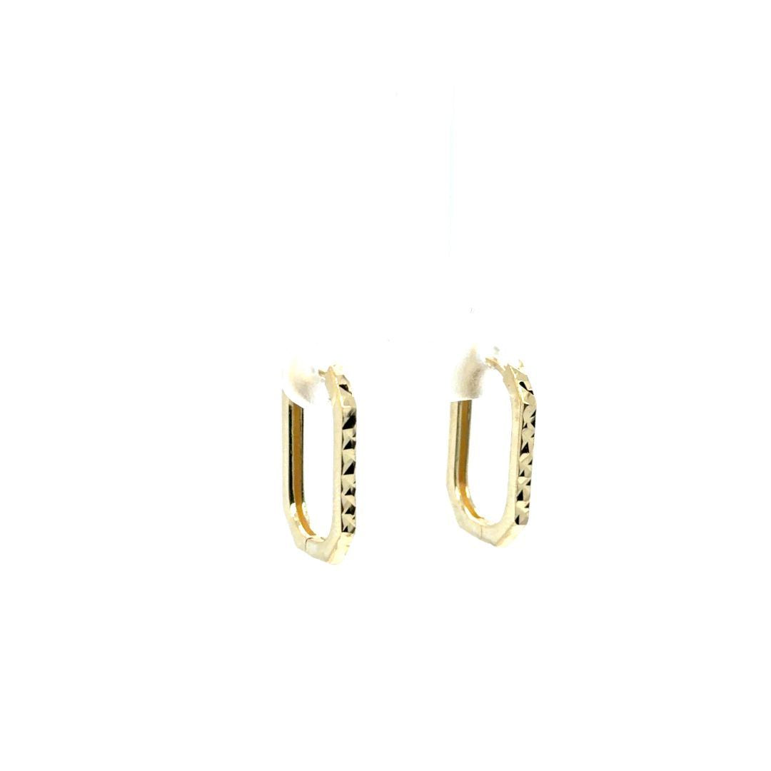 HUGGIES RECT.OR JAUNE 10KT, C.DIAMANTÉ