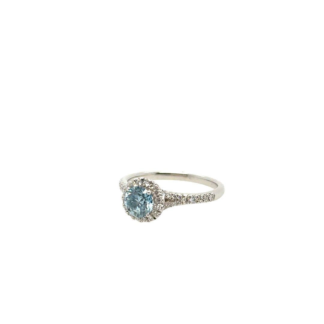 BAGUE DIAM.BLEU, 18KT, DIAM.LAB.0.26CT