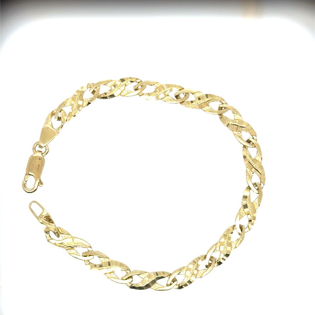 BRACELET INFINI OR JAUNE 10KT, 7''