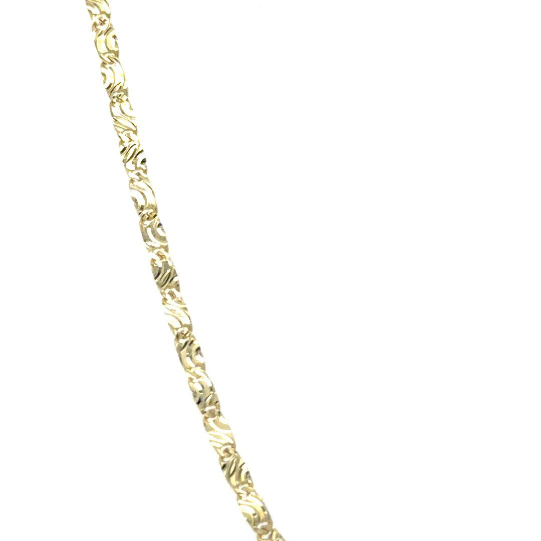 CHAINE MODE PLAT OR JAUNE 10KT, 16''