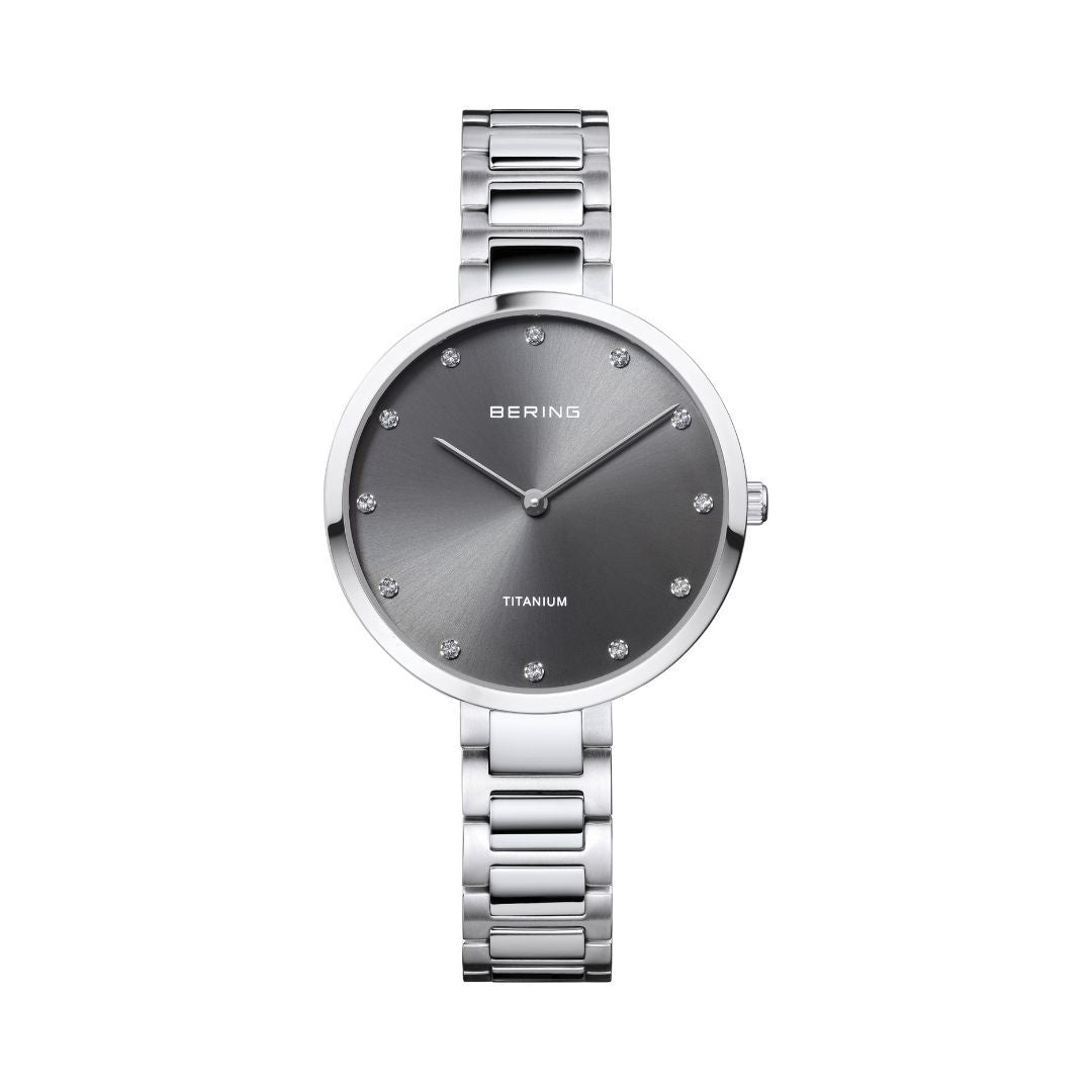 BERING TITANIUM 50M/ARGENT/ÉCRAN NOIR/CZ