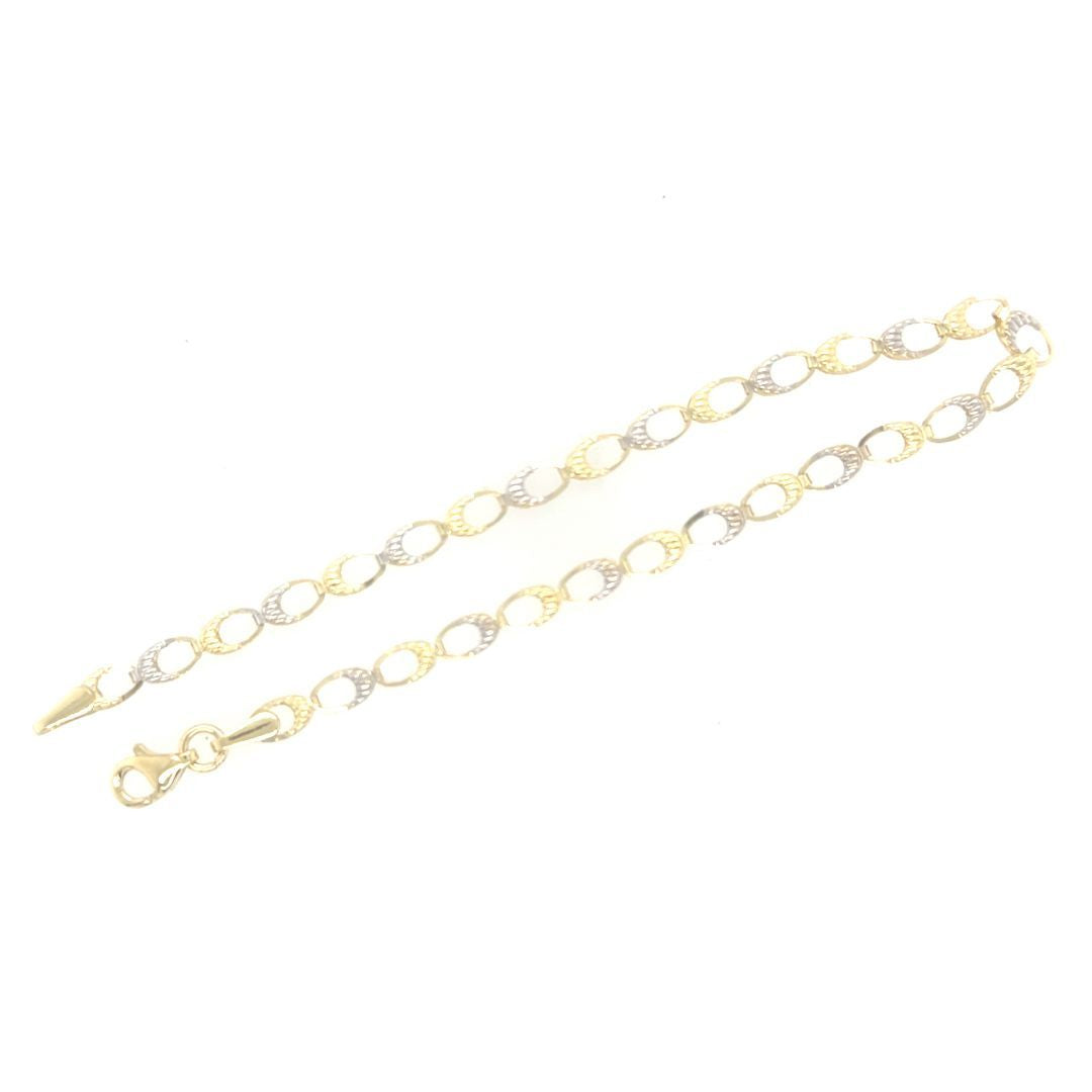 BRACELET MODE OR 2TONS 10KT, 7.5''