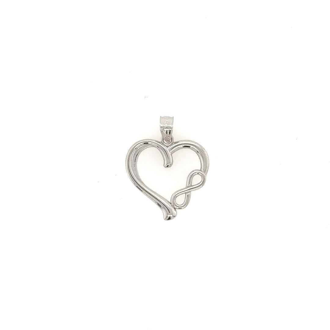 PEND. COEUR ET INFINI OR BLANC 14KT