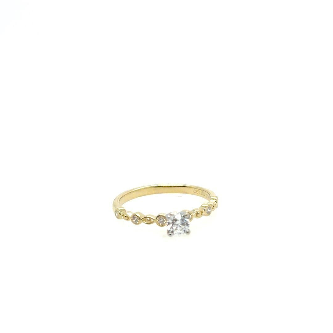 BAGUE OR 10KT, DIAM.LAB.025CT