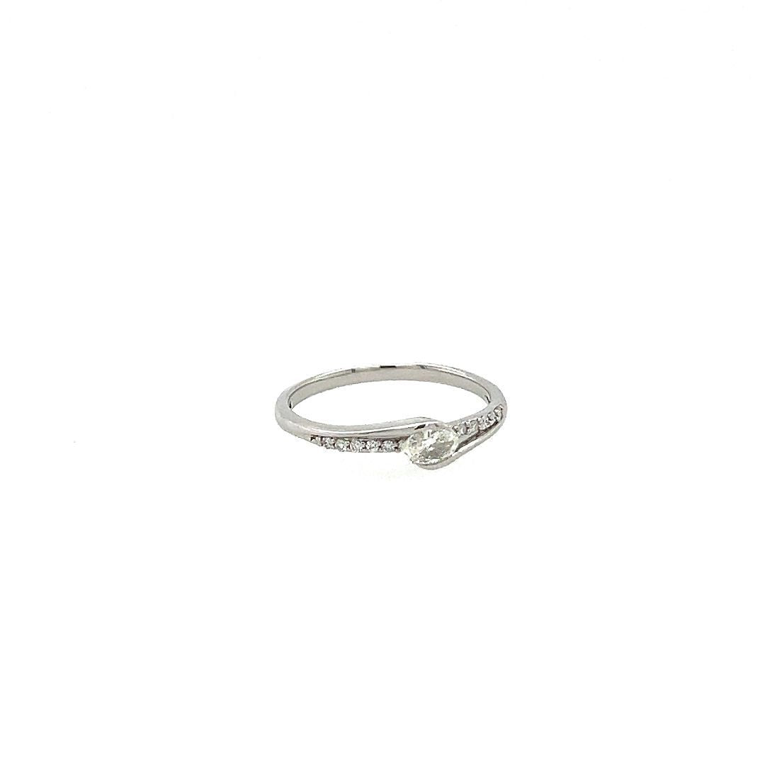 BAGUE OR BLANC 10KT, DIAM.0.25CT