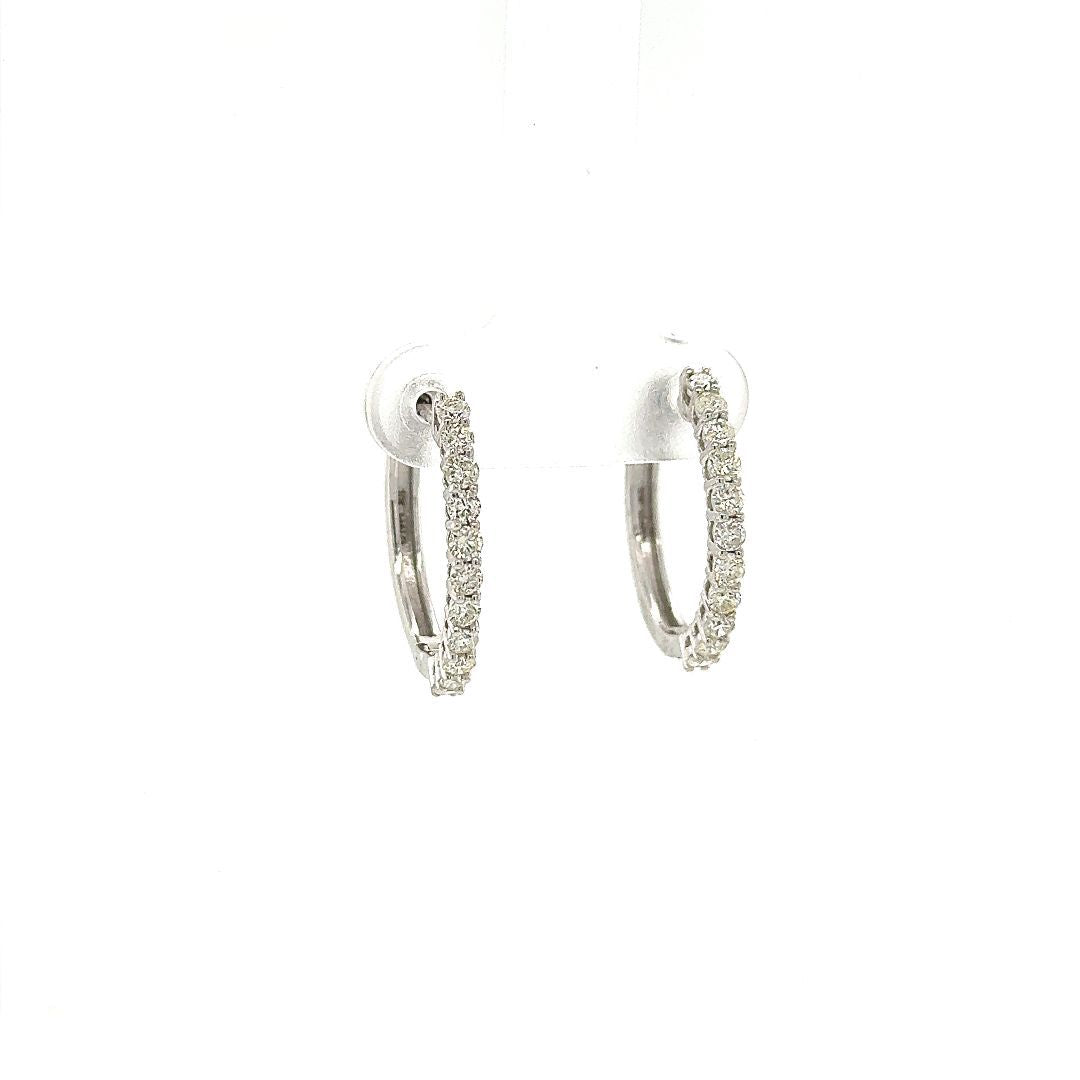 ANNEAUX OR BLANC 10KT, DIAM.075CT