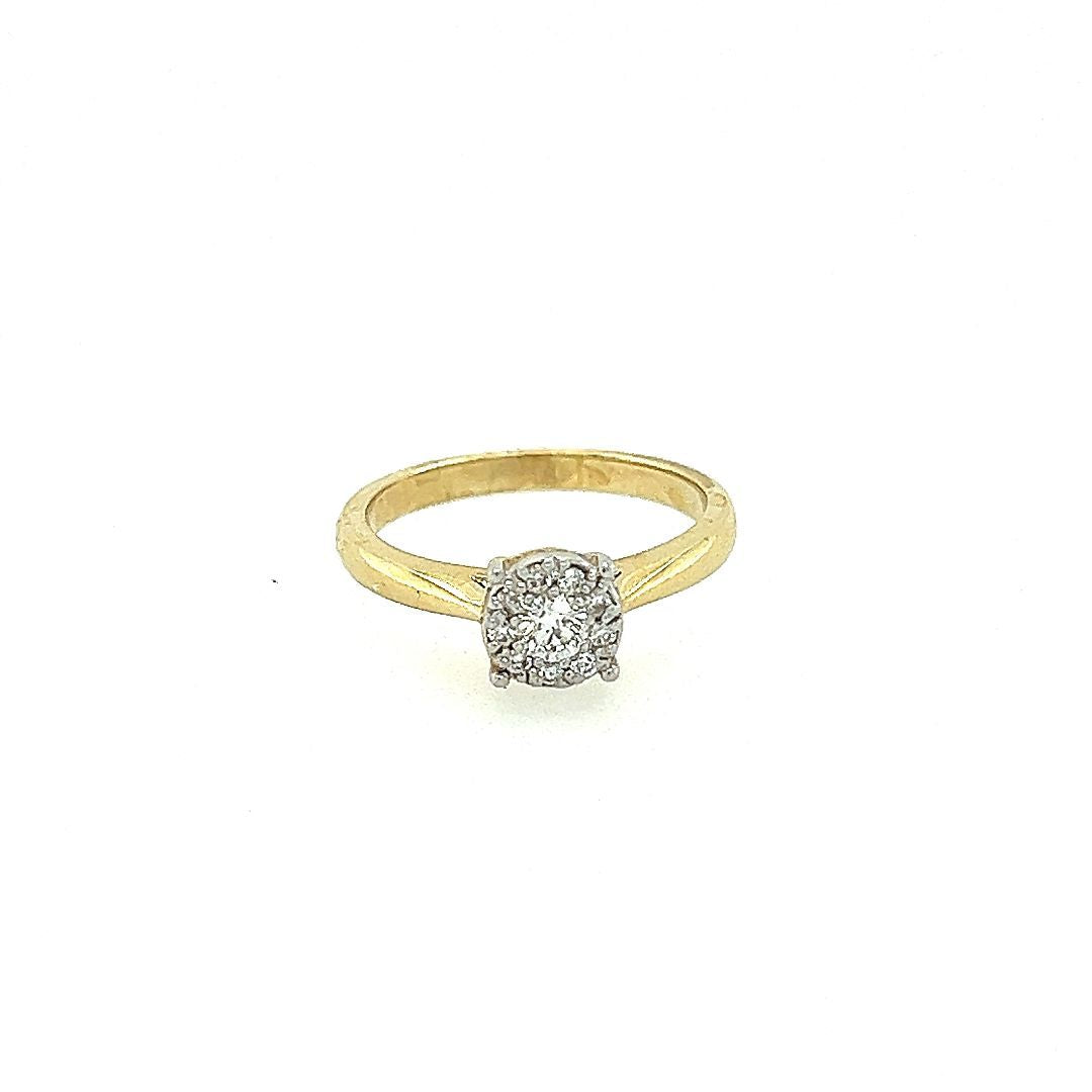 BAGUE  14KT, OR JAUNE, 0.24CT DIAM