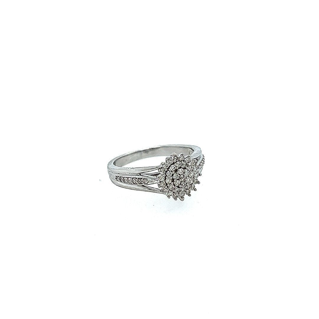 BAGUE OR BLANC 10KT, DIAM.0.33CT