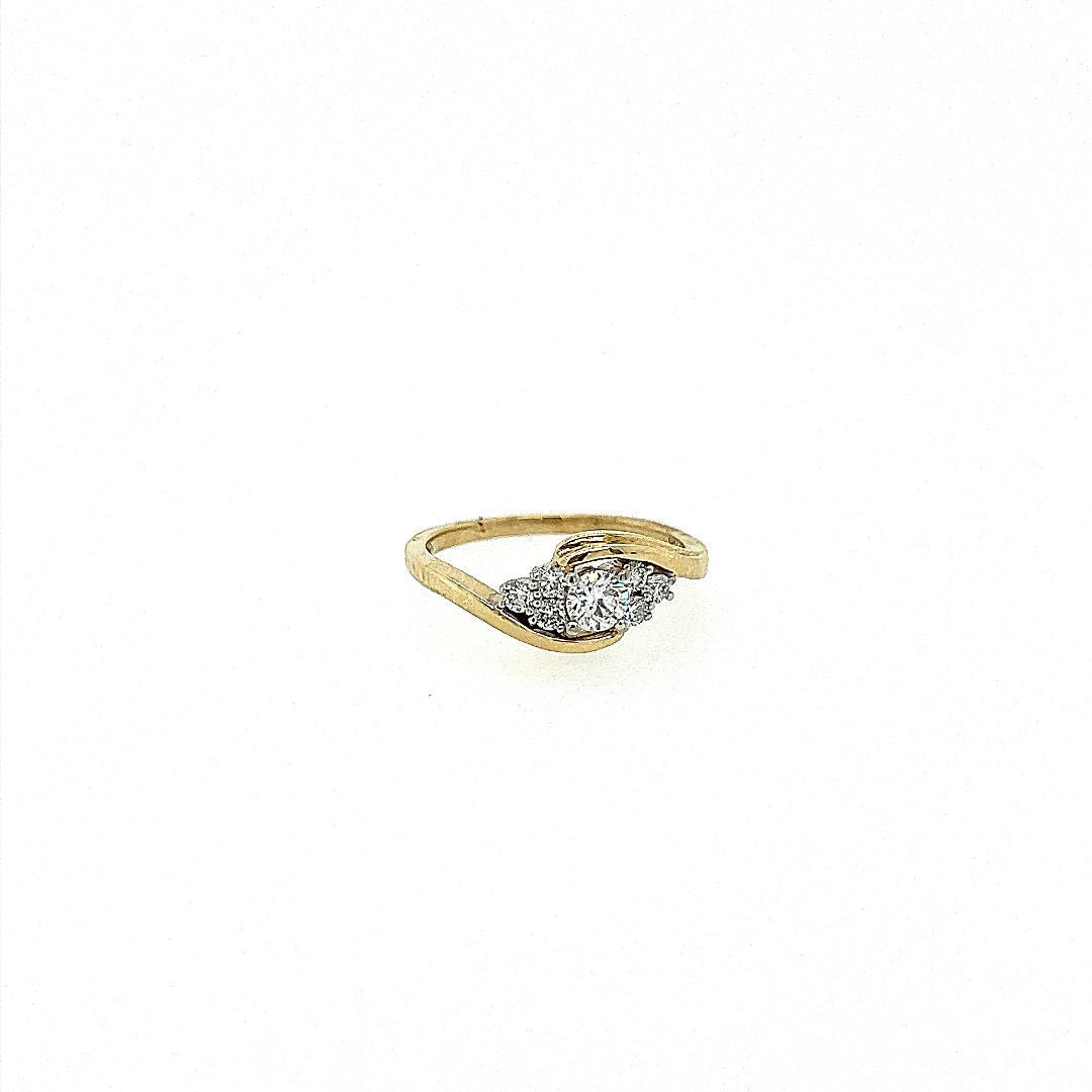 BAGUE OR JAUNE 10KT, DIAM.CAN.040CT