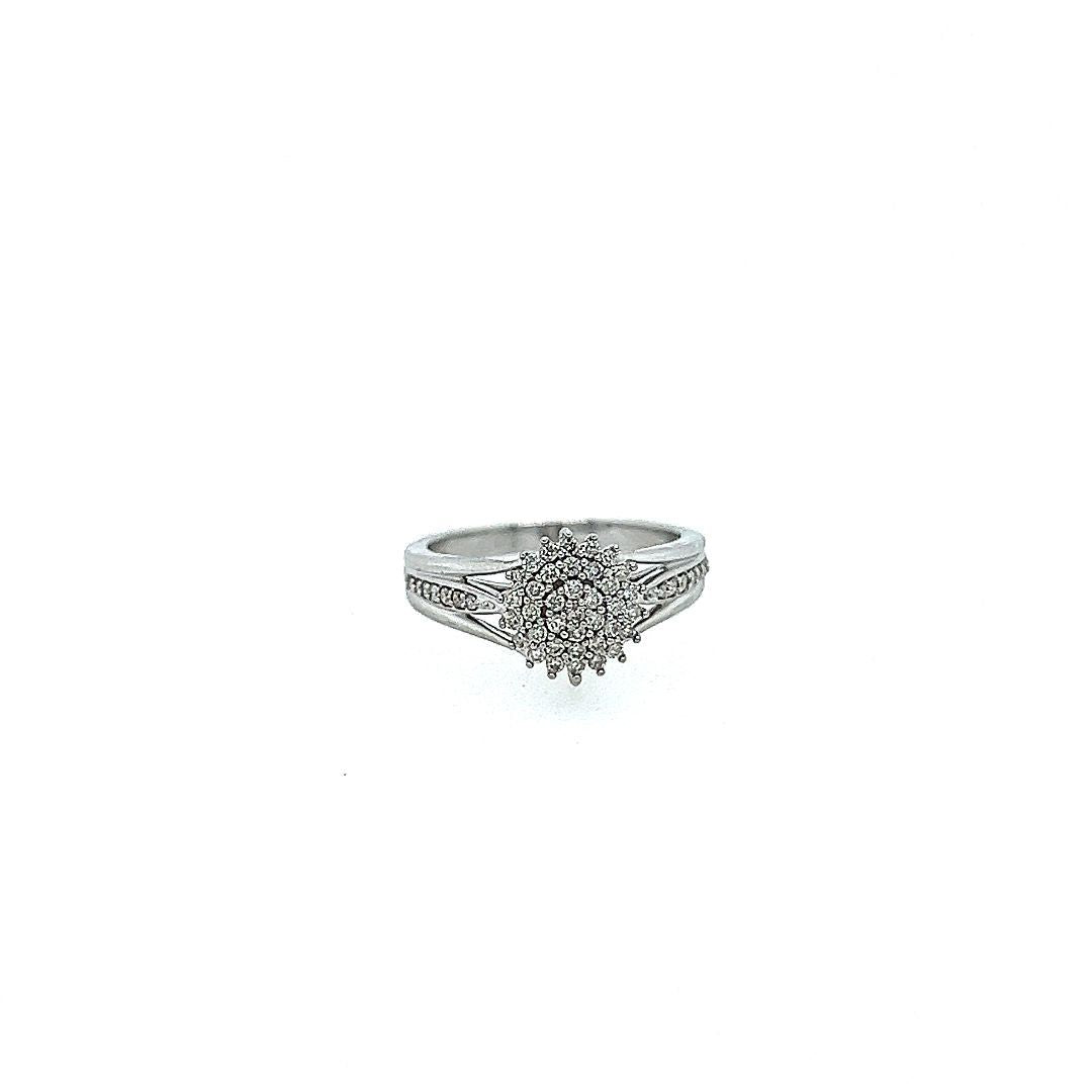 BAGUE OR BLANC 10KT, DIAM.0.33CT