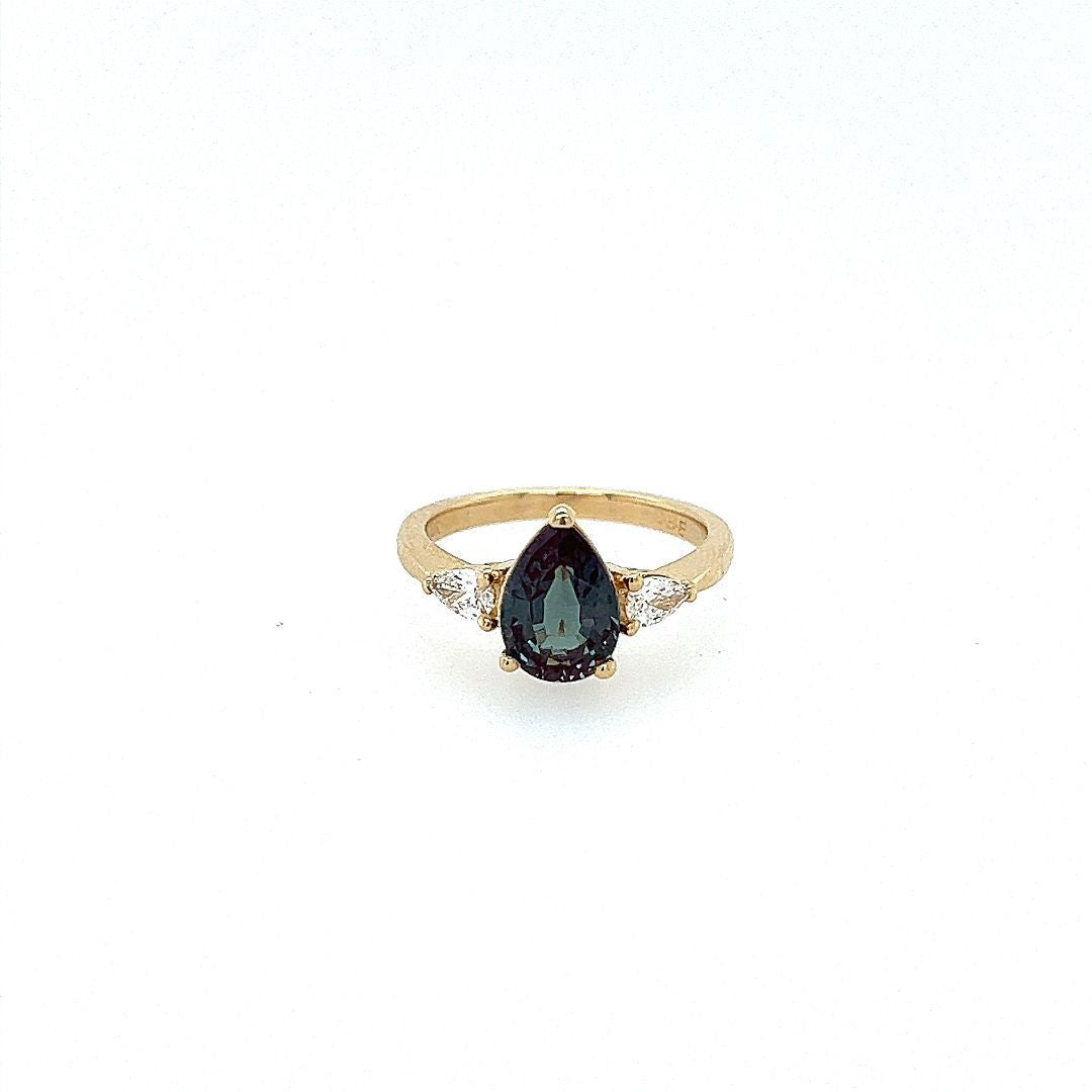 BAGUE ALEXANDRITE LAB, DIAM.0.32CT