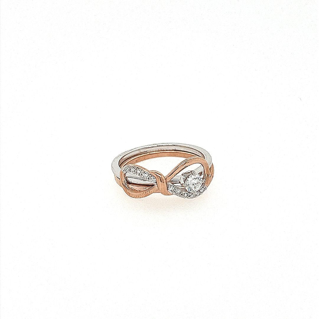 BAGUE OR ROSE 8 INF., 10KT, DIAM.09CT