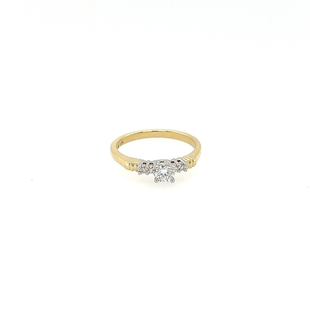 BAGUE OR JAUNE, DIAM.CAN.030CT